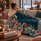 Plaid Giardino Blu