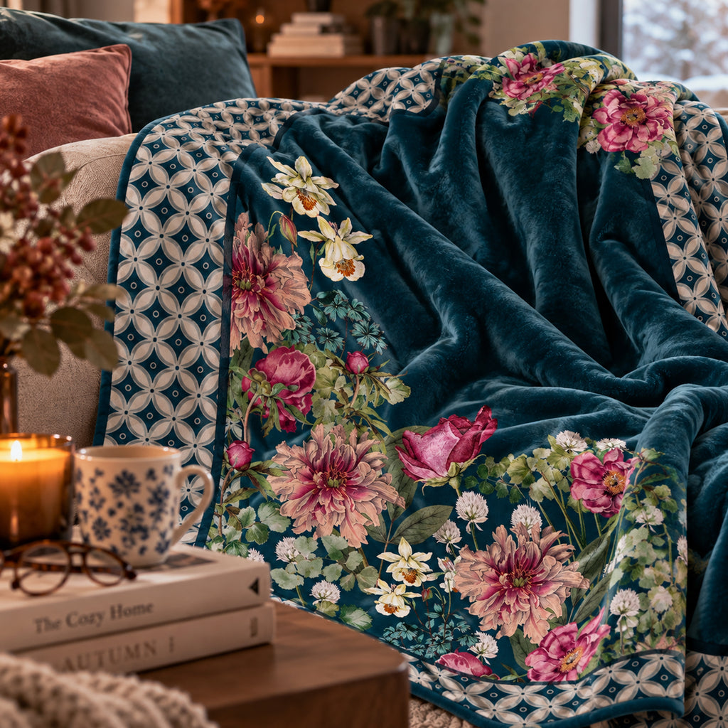 Plaid Giardino Blu