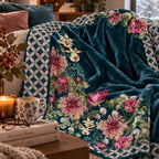 Plaid Giardino Blu