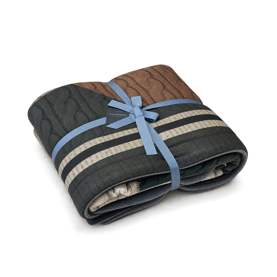 Plaid Tricot Astratto Verde