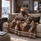 Plaid Tricot Rombo Marrone
