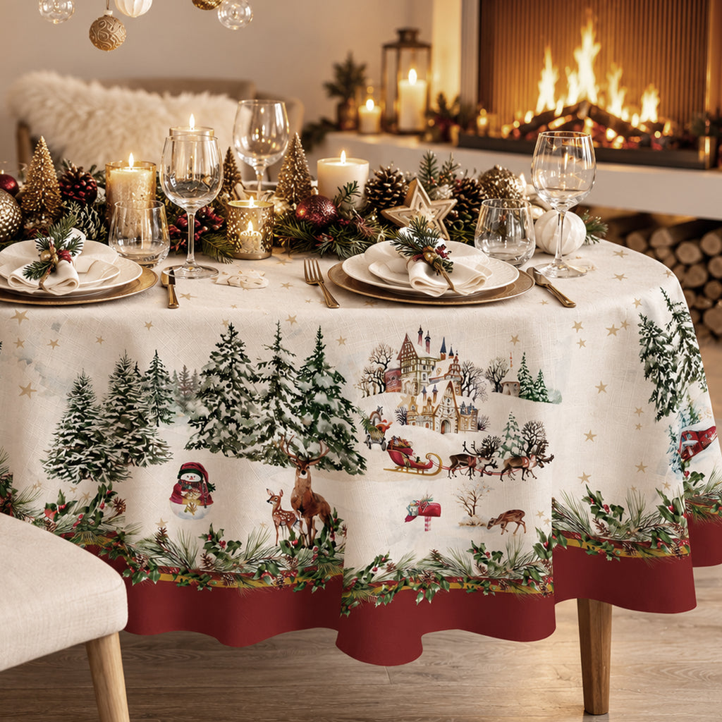 Tovaglia Tonda Christmas Village