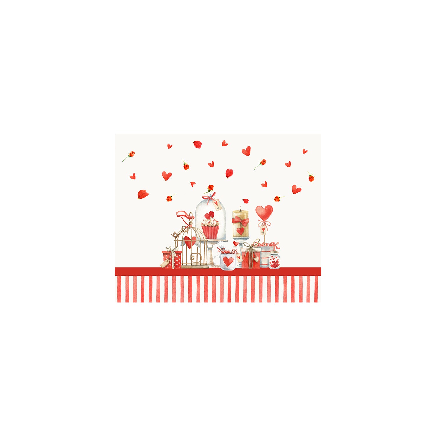 Americana Secret Love Righe rosse set da 2 pezzi
