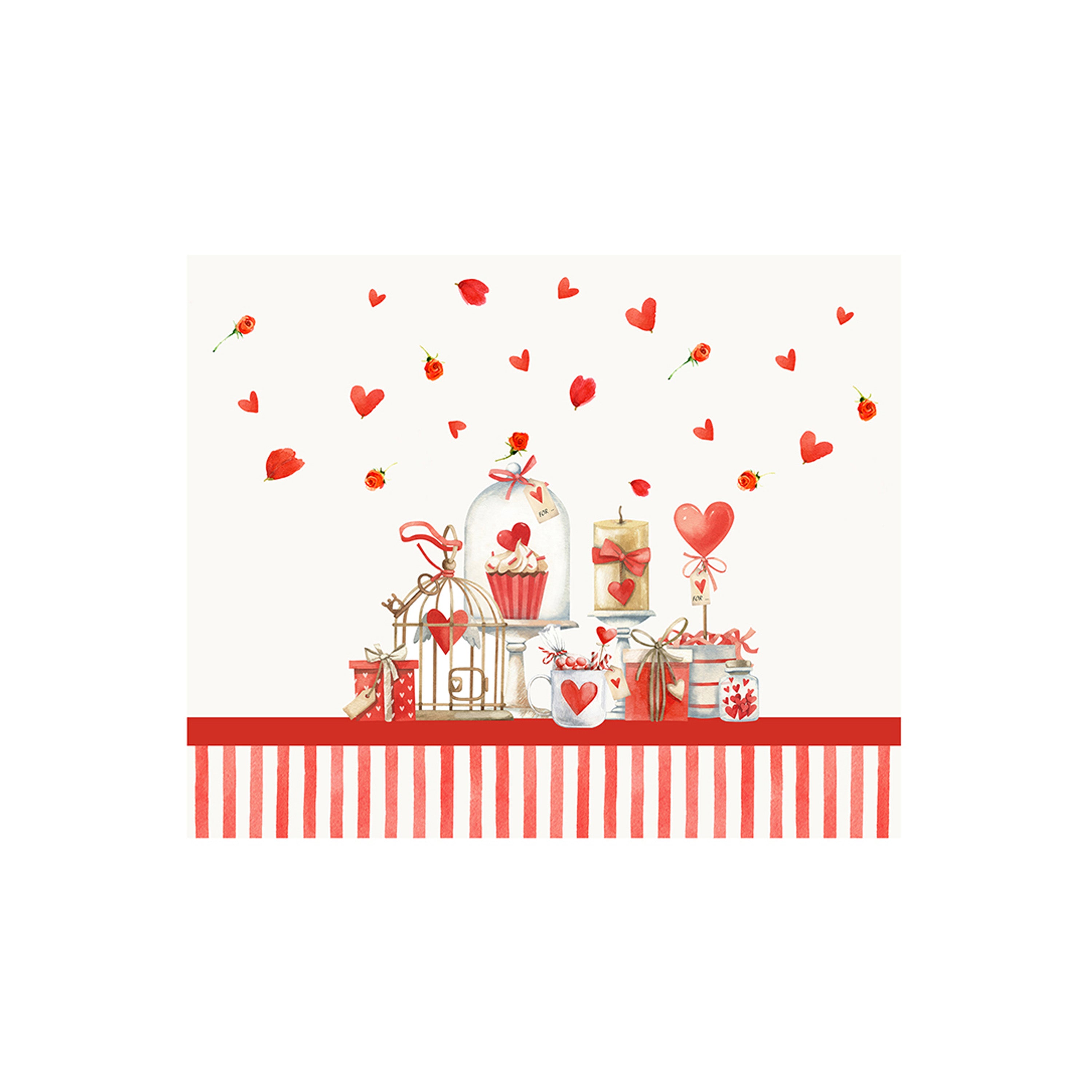 Americana Secret Love Righe rosse set da 2 pezzi