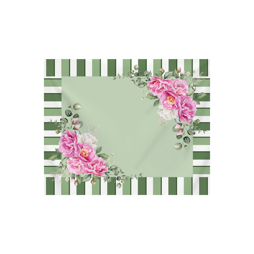 Americana Peony righe verdi fiori set da 2 pezzi