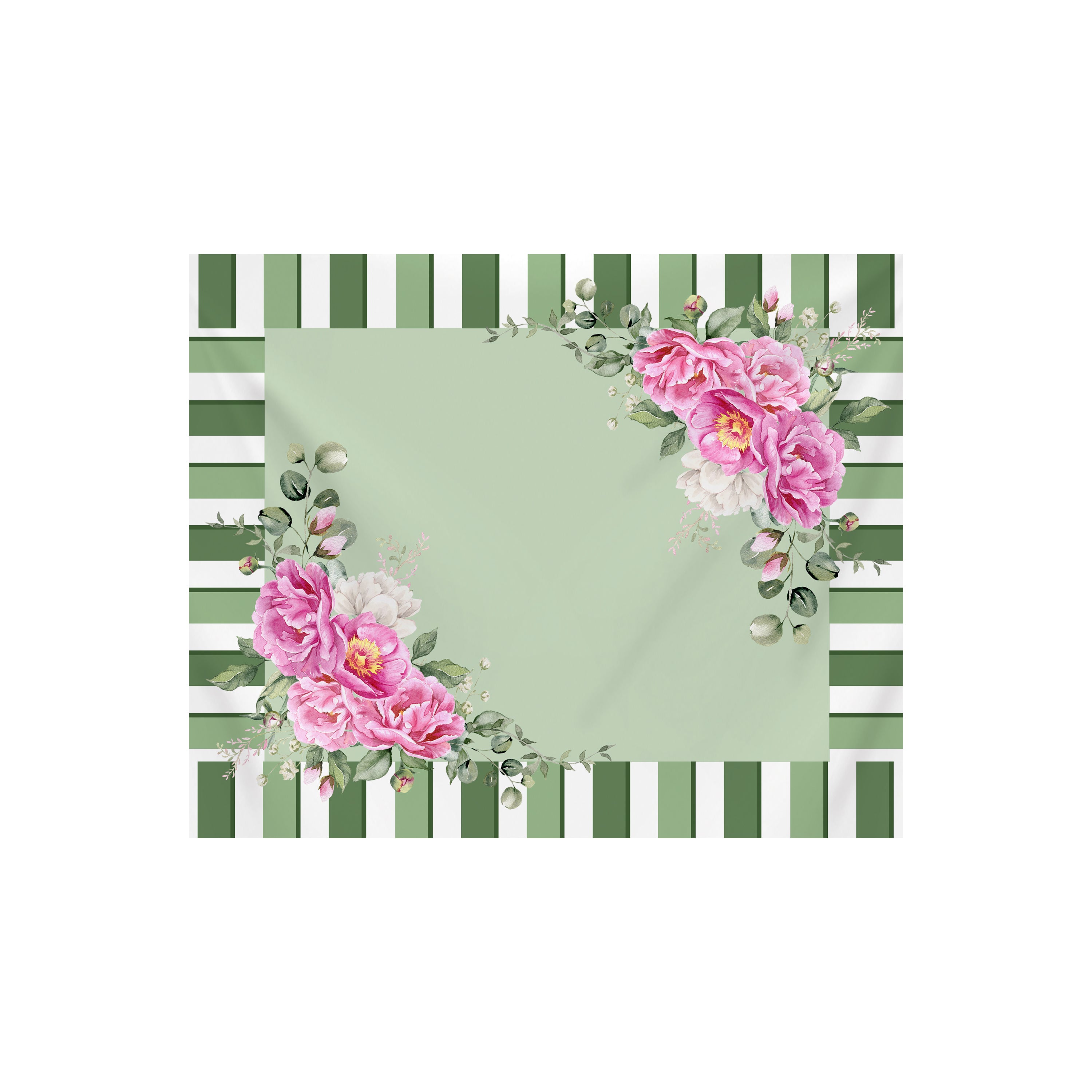 Americana Peony righe verdi fiori set da 2 pezzi