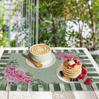 Americana Peony righe verdi fiori set da 2 pezzi