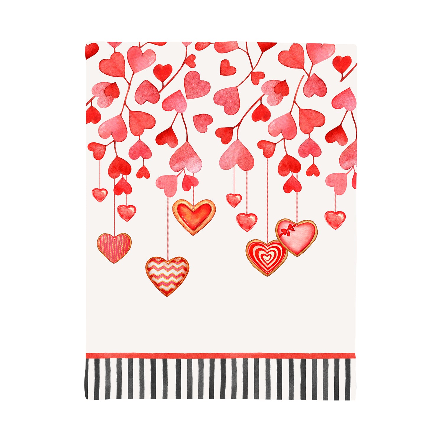 Secret Love Black Stripe Tea Towel
