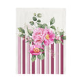 Peony striped pink floral tea towel