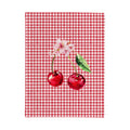Cherry Check Tea Towel
