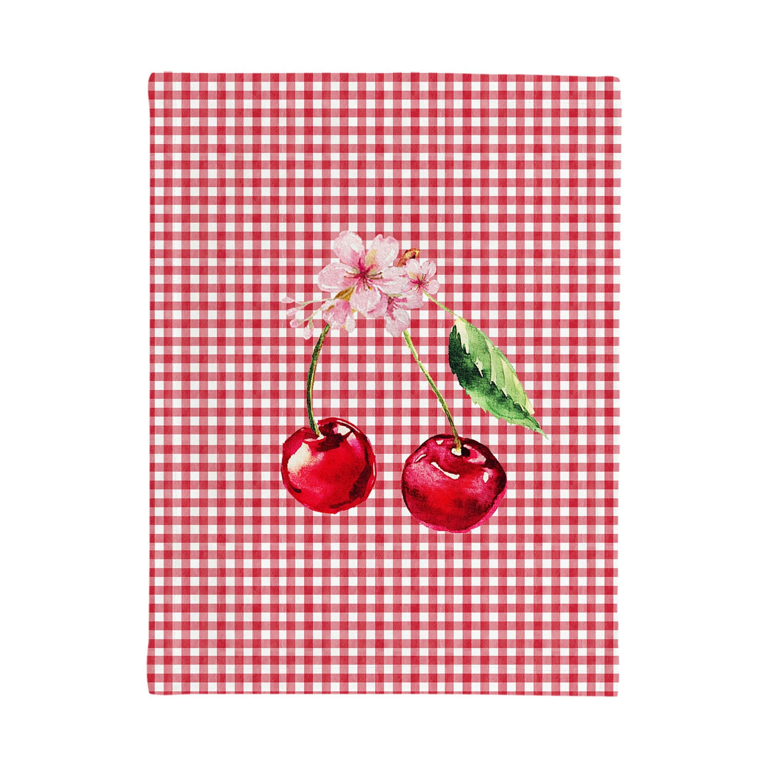 Cherry Check Tea Towel