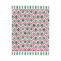 Yoko fuchsia mosaic tea towel