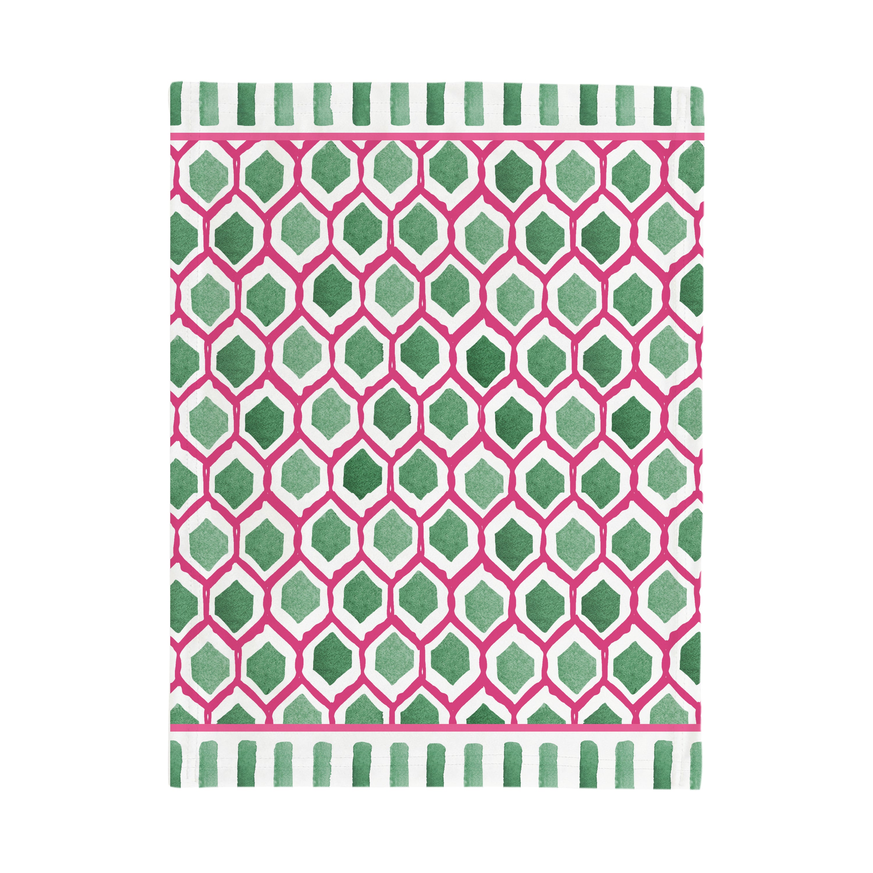 Yoko fuchsia mosaic tea towel