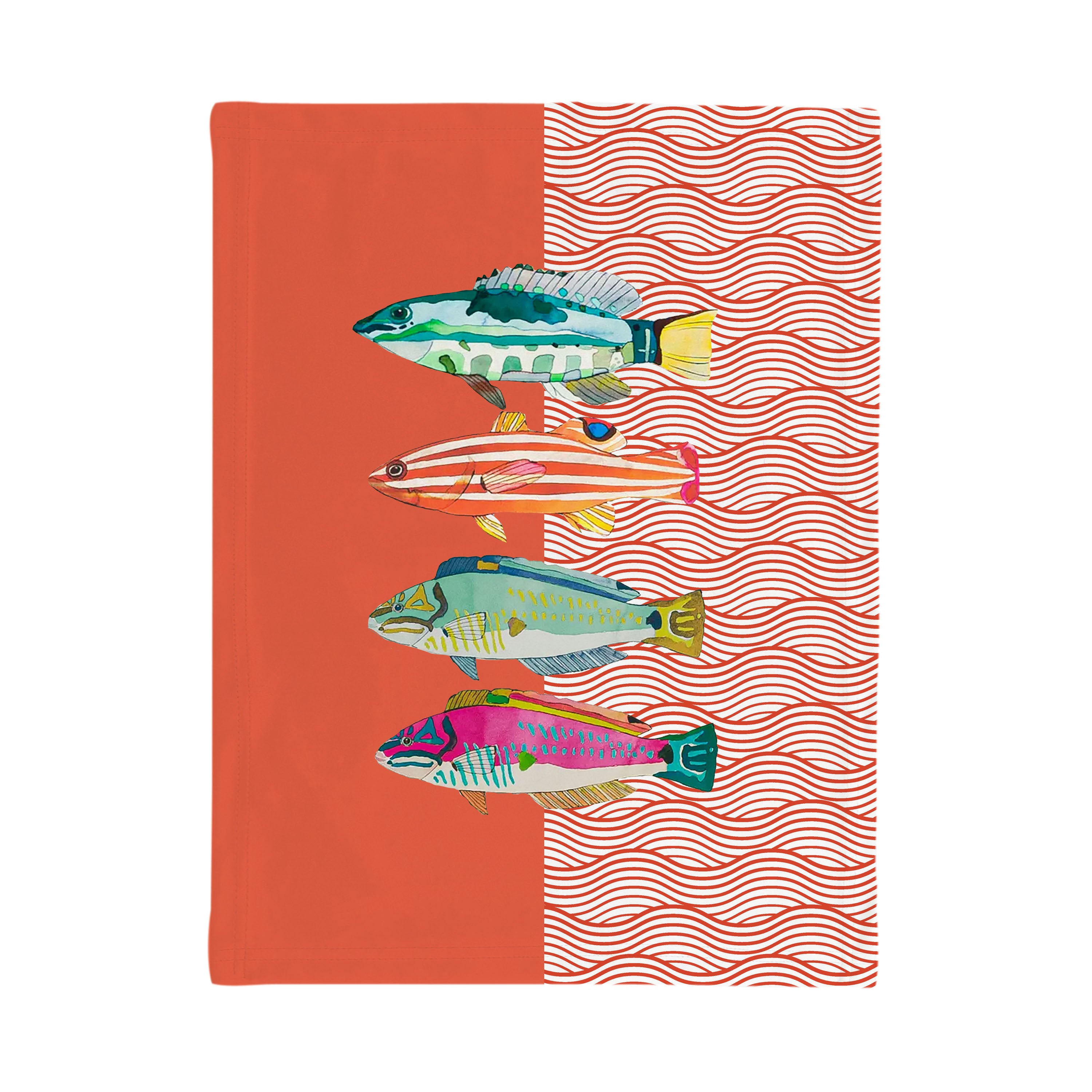 Aquarium Orange Tea Towel