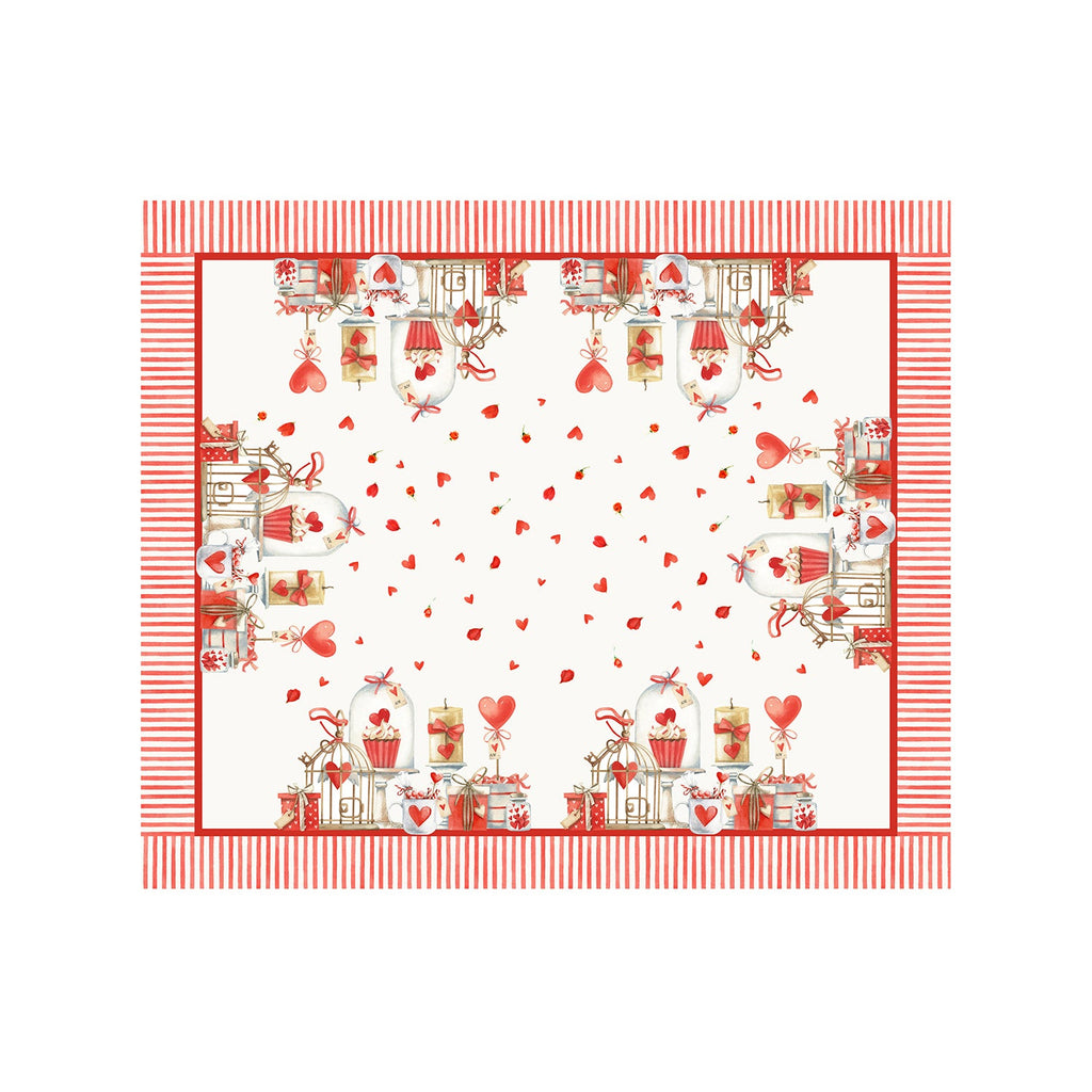 Secret Love Striped red tablecloth