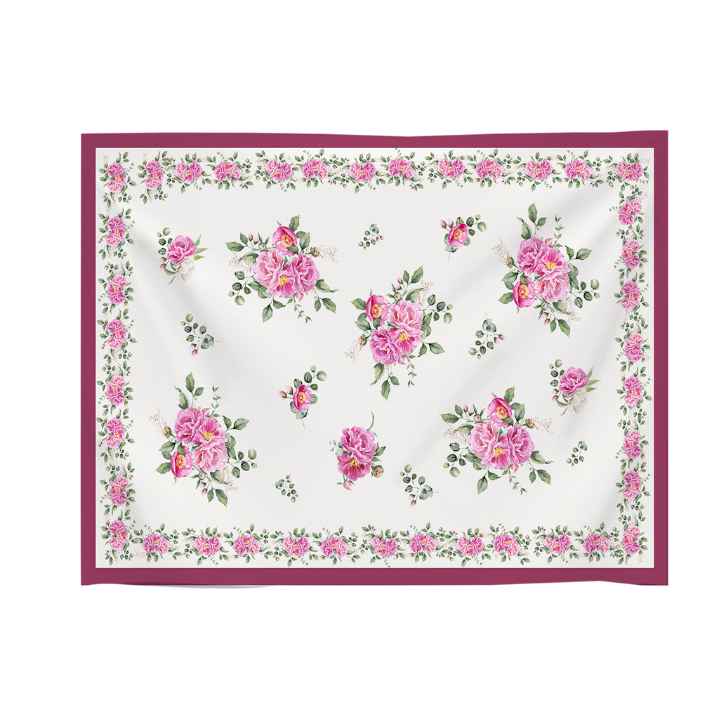 Tovaglia Peony righe rosa fiori