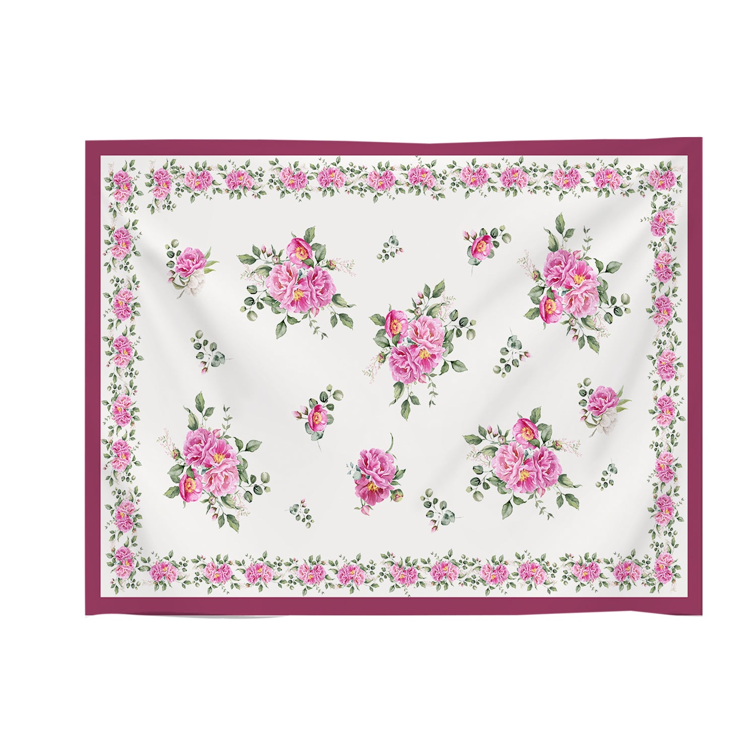 Tovaglia Peony righe rosa fiori