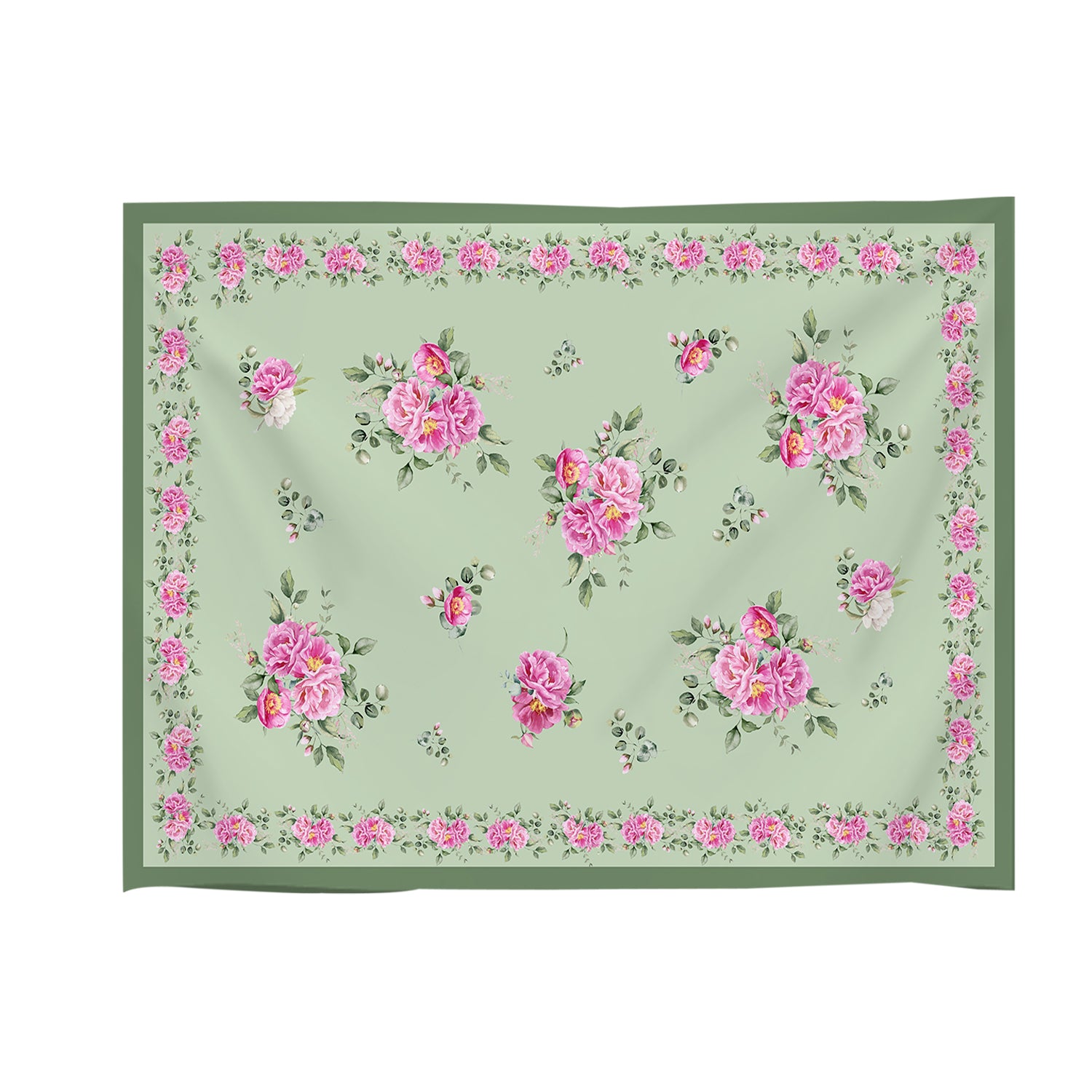 Tovaglia Peony righe verdi fiori