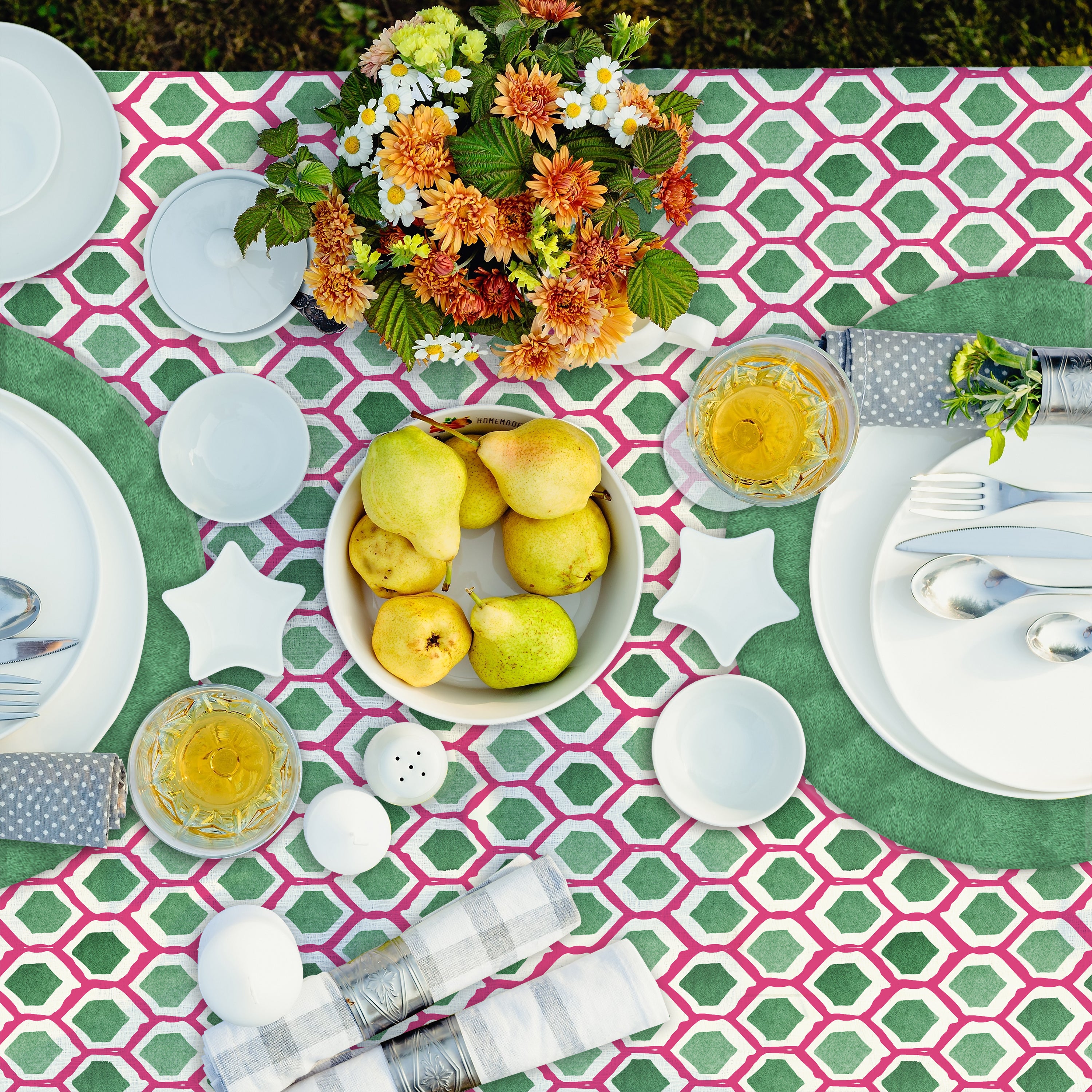 Tovaglia Yoko mosaico fucsia