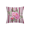 Fodera cuscino stampato righe rosa fiori