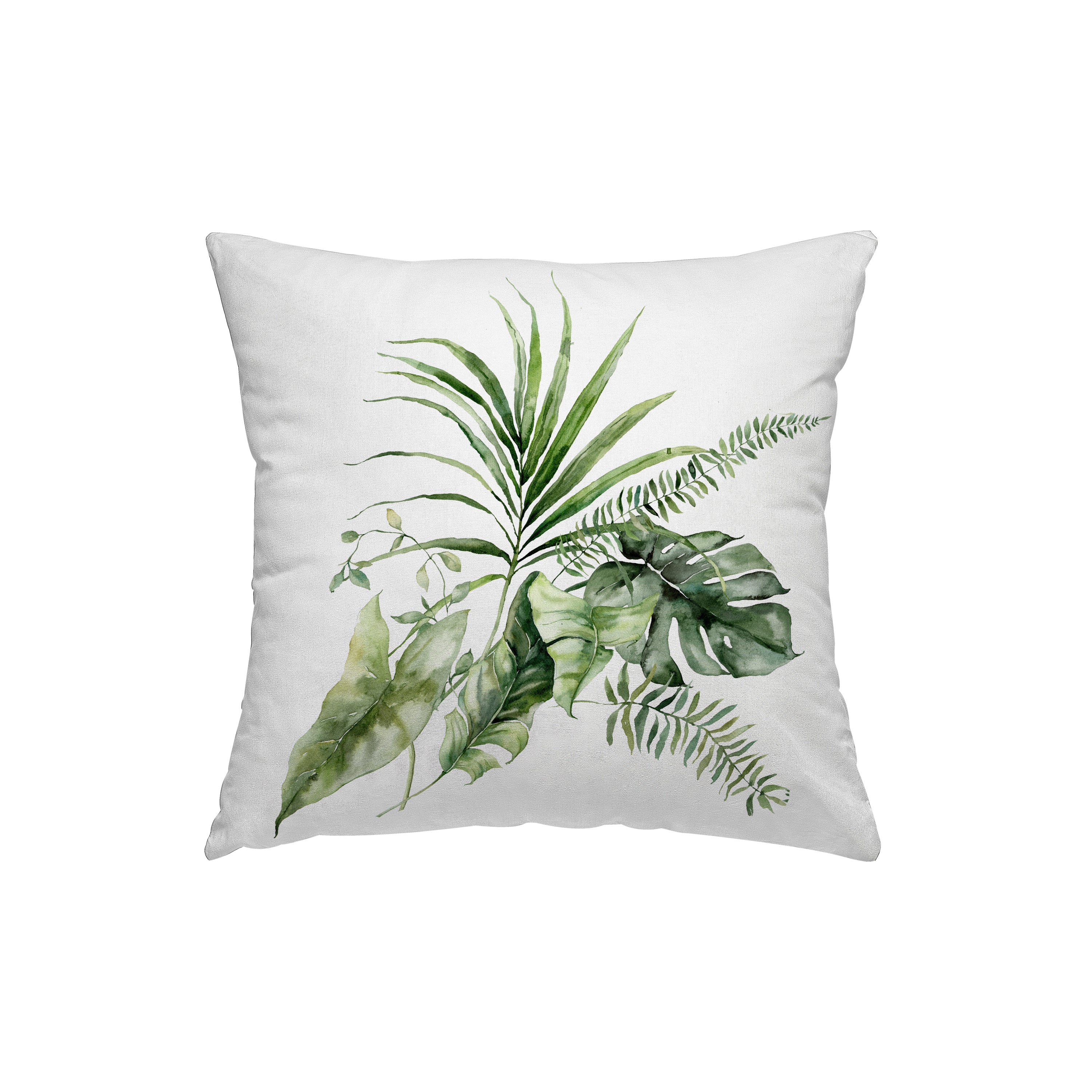 Fodera cuscino stampato foglie verdi