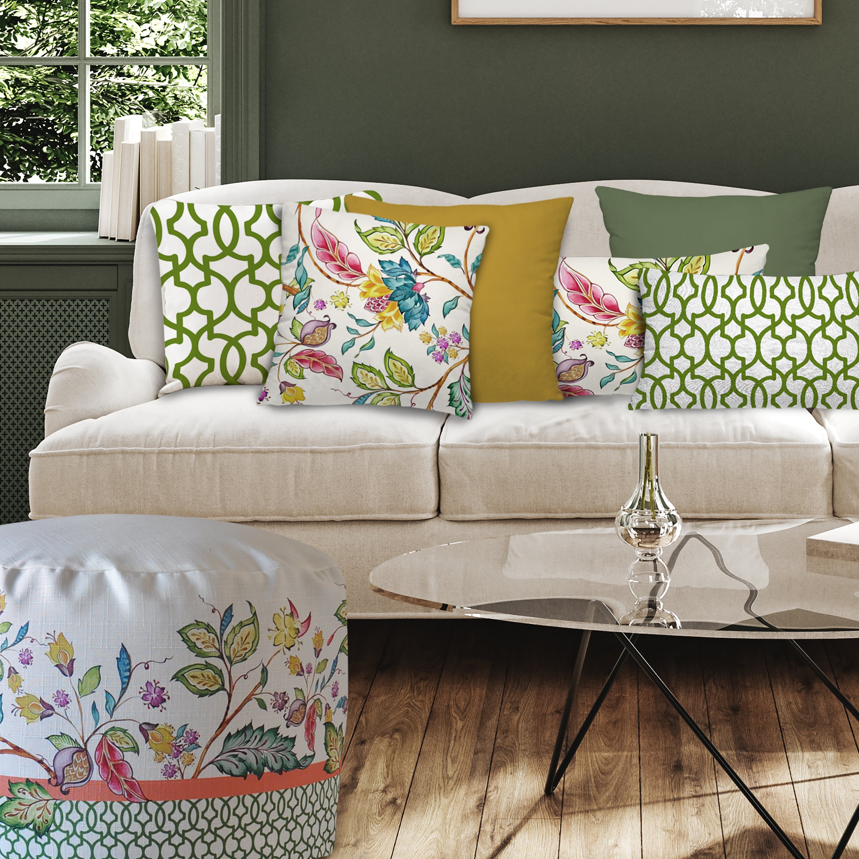 Fodera cuscino stampato Indira decoro