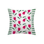 Fodera cuscino stampato Yoko fiori fucsia