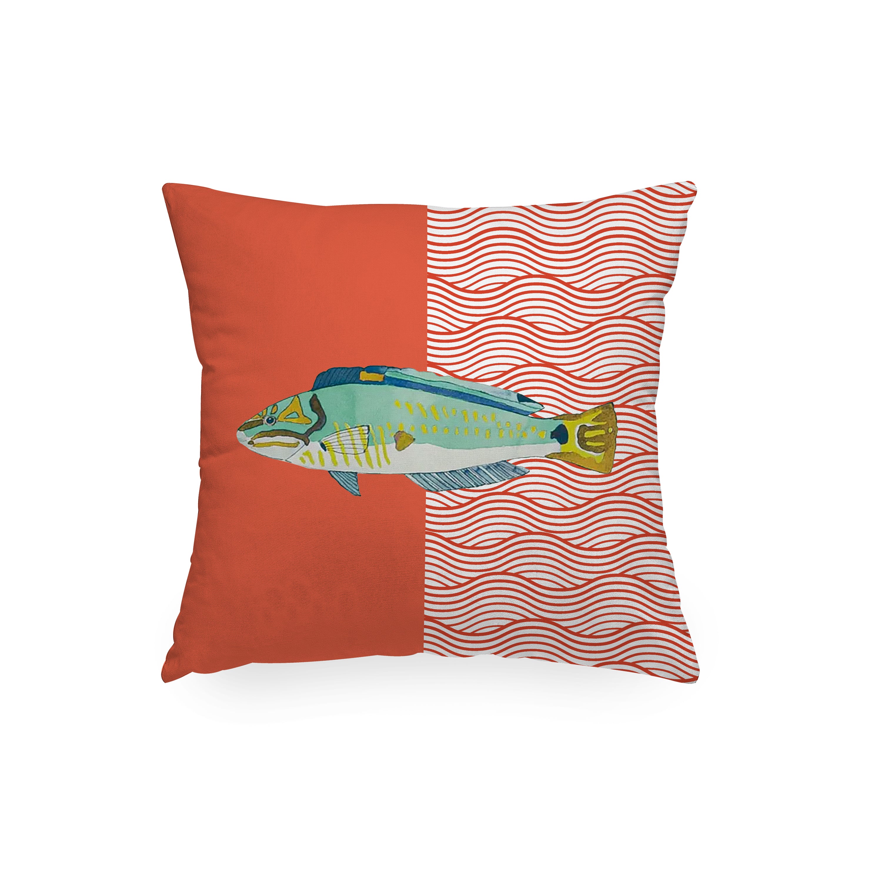 Cuscino stampato Aquarium Arancio