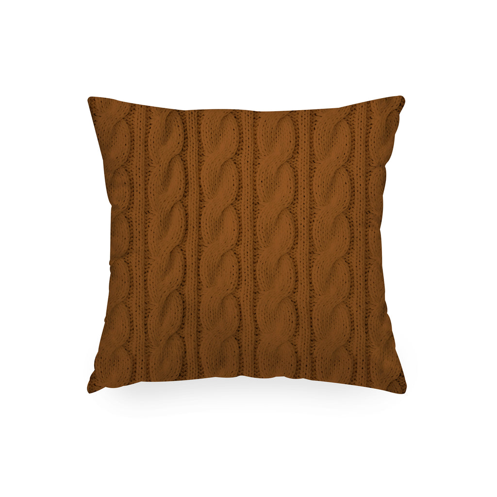 Cuscino Quadrato Tricot Rombo Marrone