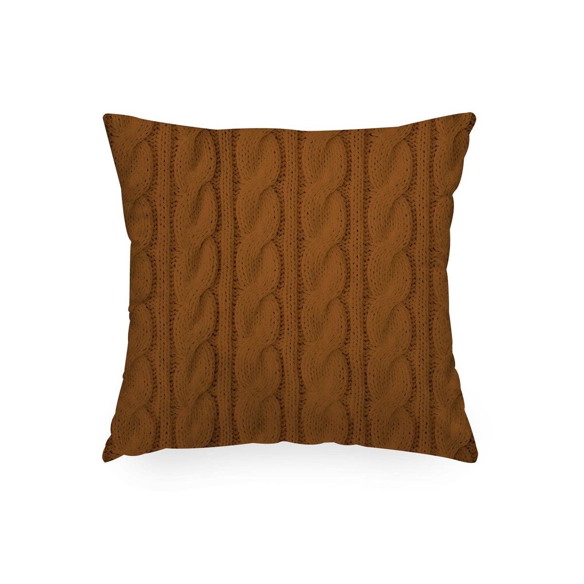 Cuscino Quadrato Tricot Rombo Marrone
