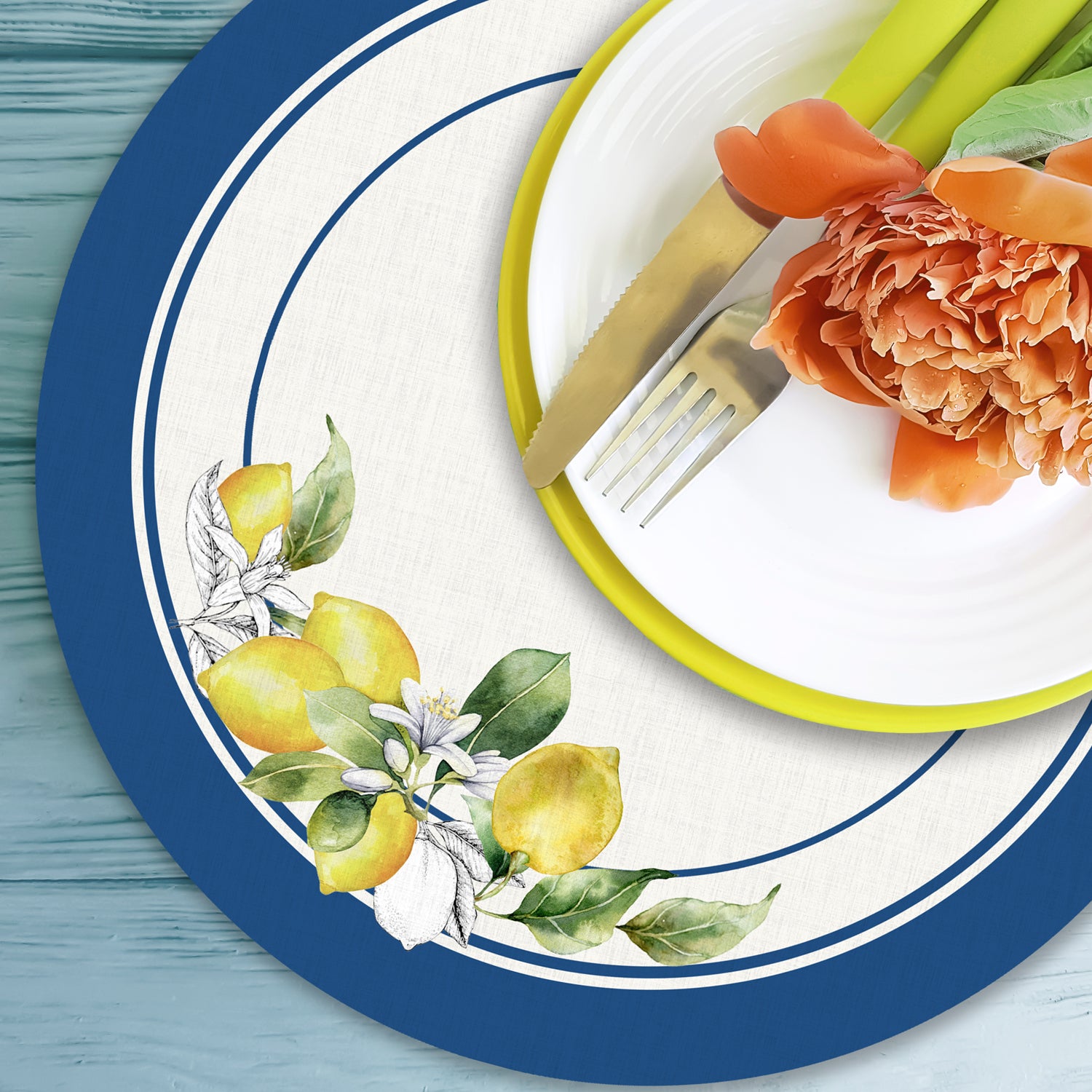 Sottopiatto rivestito Sorrento Limoni set da 2 pezzi