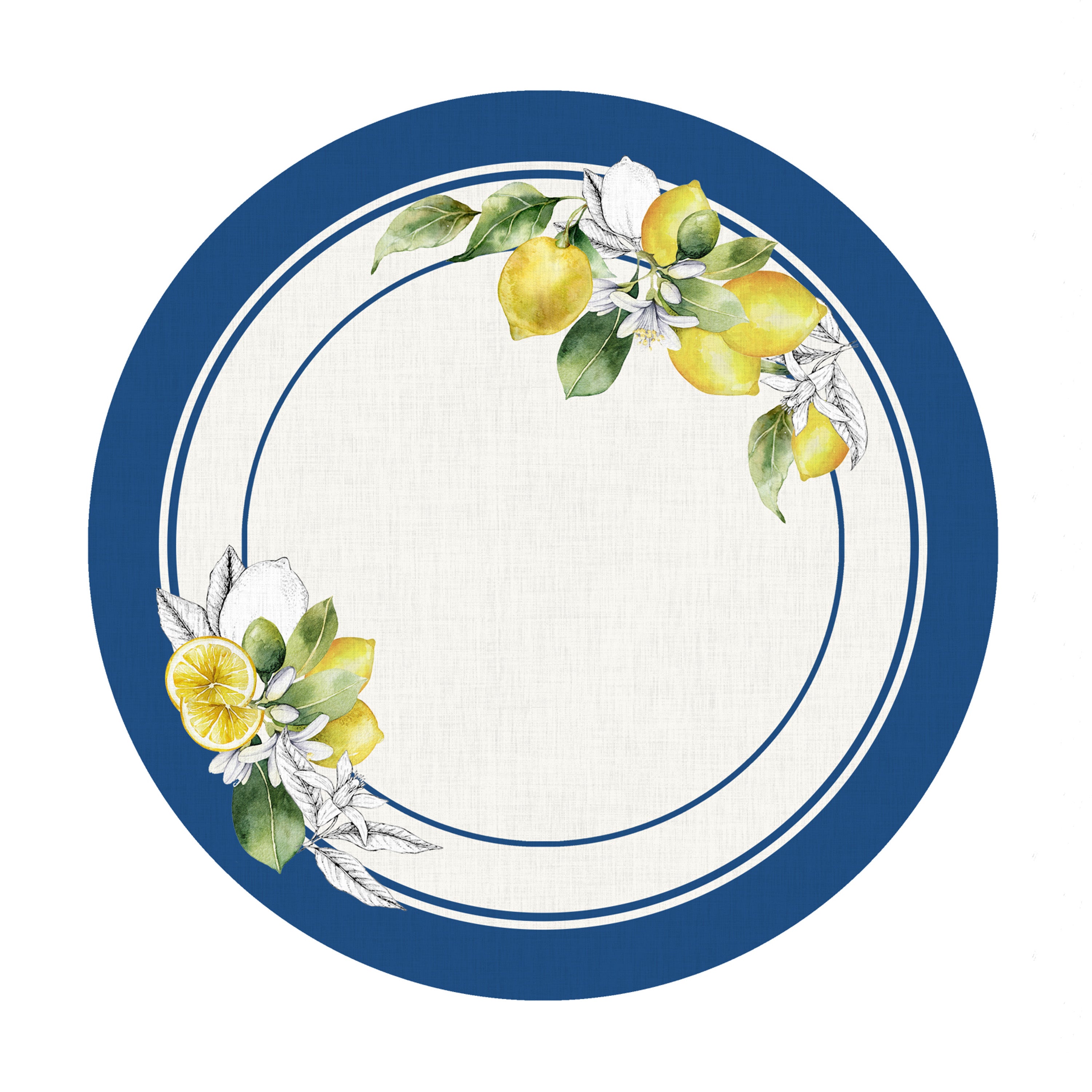 Sottopiatto rivestito Sorrento Limoni set da 2 pezzi