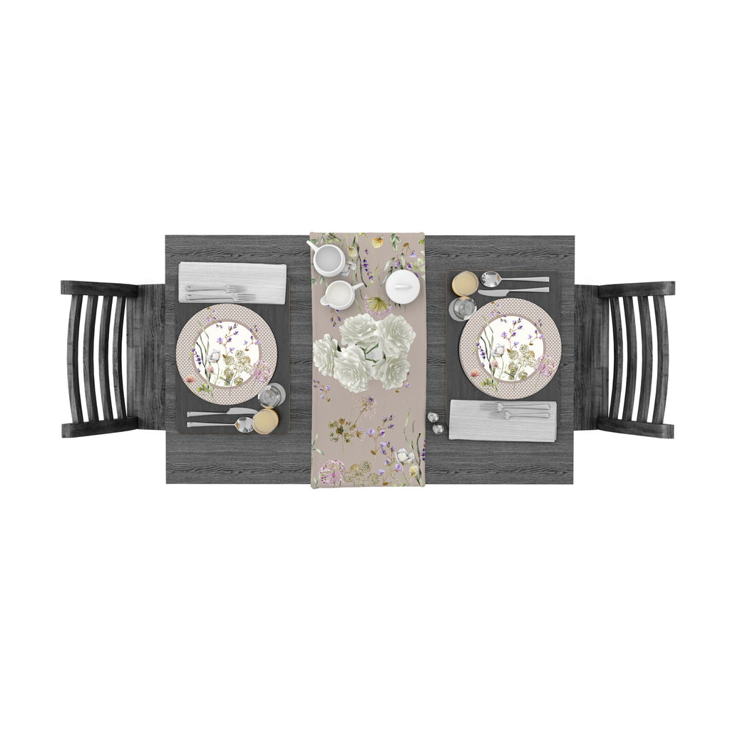 Sottopiatto rivestito Achillea Beige set da 2 pezzi