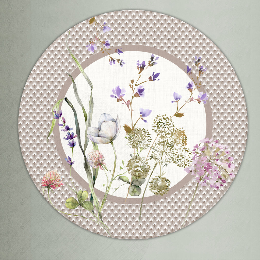 Sottopiatto rivestito Achillea Beige set da 2 pezzi