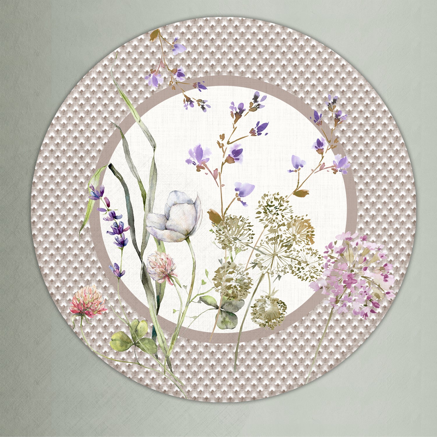 Sottopiatto rivestito Achillea Beige set da 2 pezzi