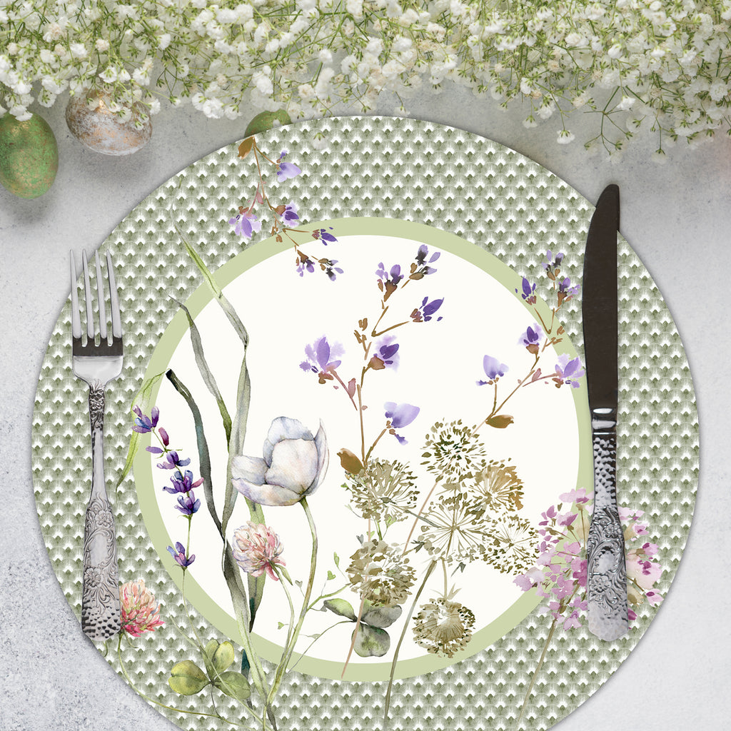 Sottopiatto rivestito Achillea Verde set da 2 pezzi