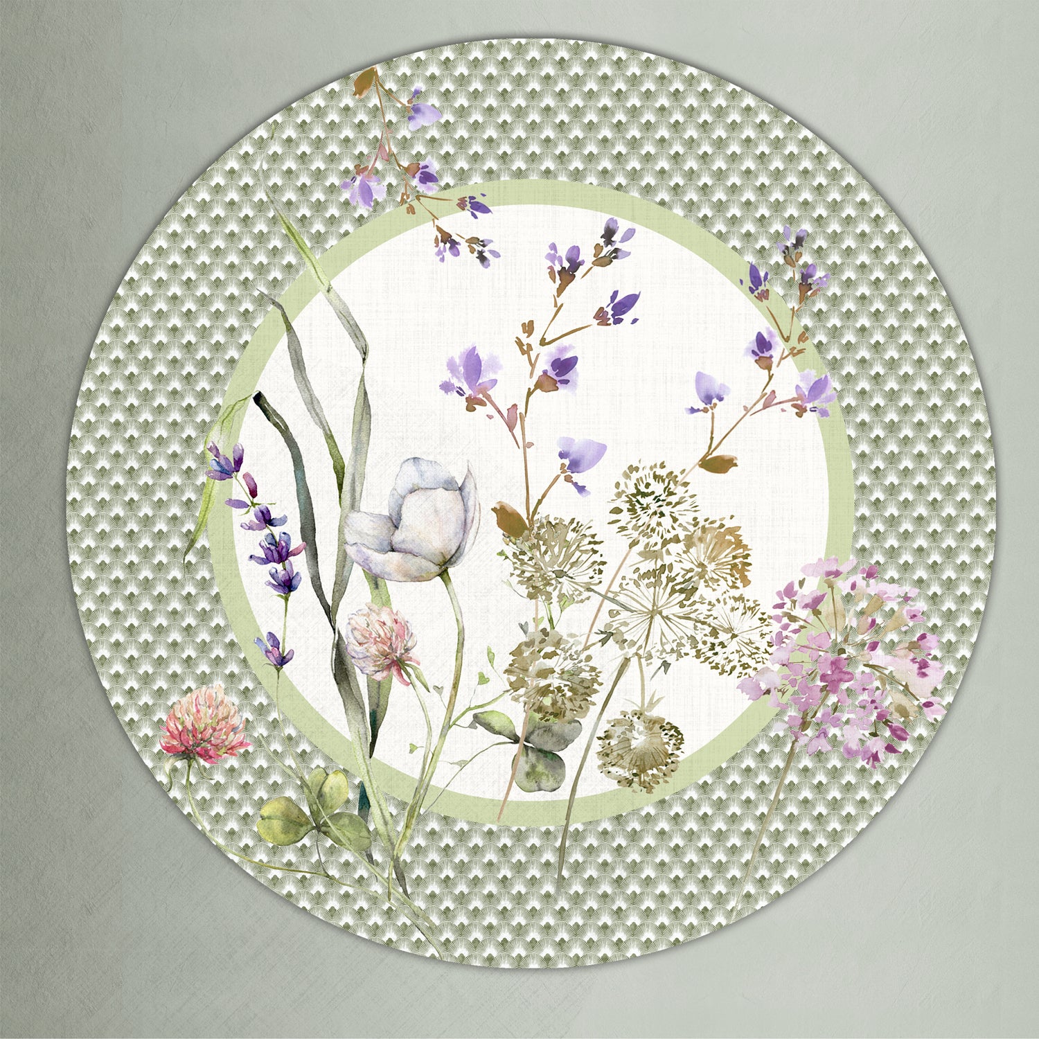 Sottopiatto rivestito Achillea Verde set da 2 pezzi