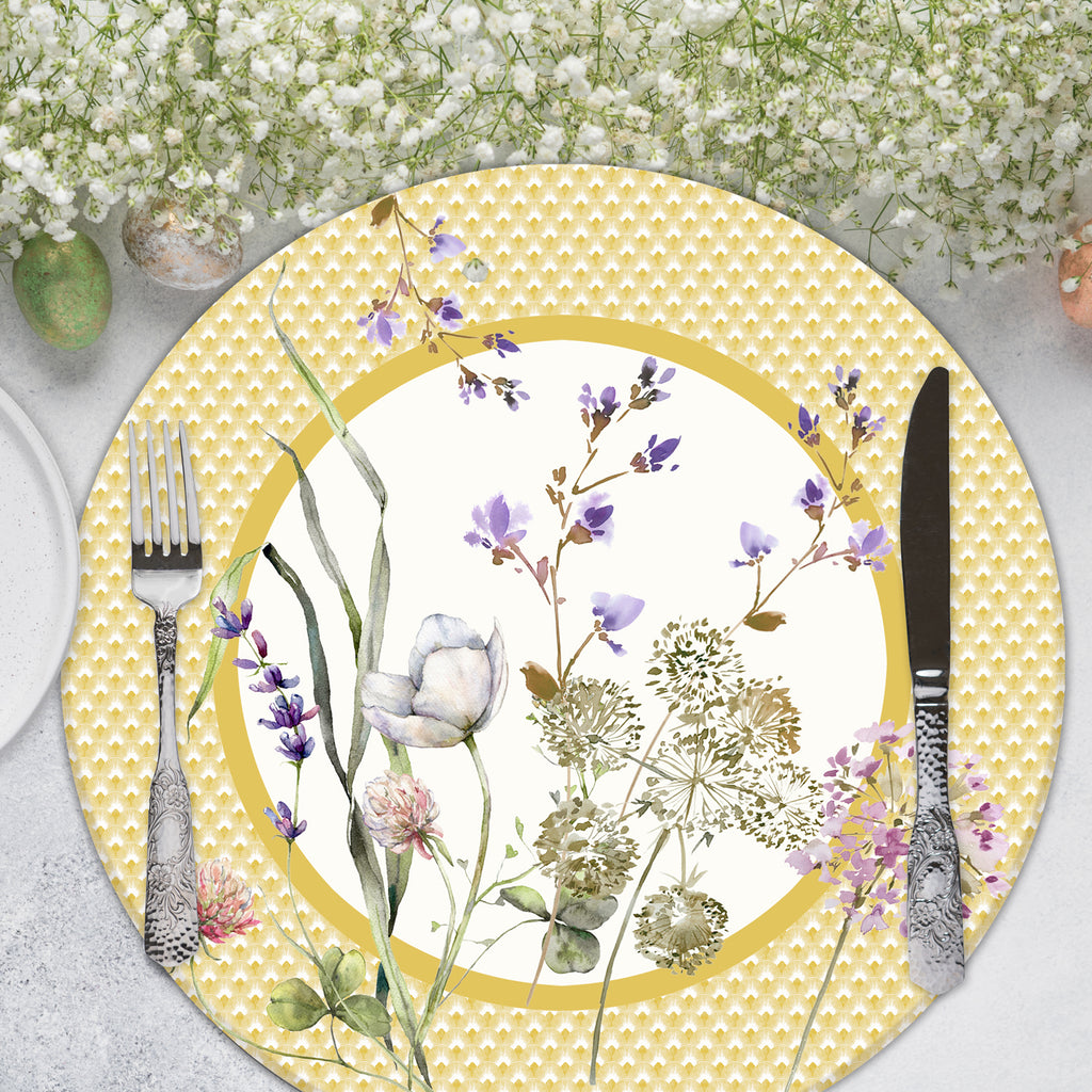 Sottopiatto rivestito Achillea Avorio set da 2 pezzi