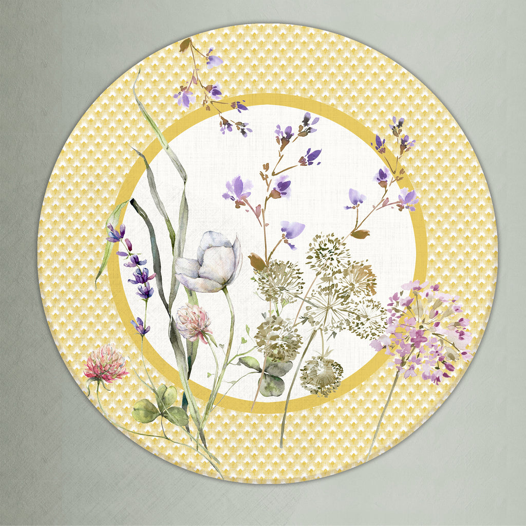 Sottopiatto rivestito Achillea Avorio set da 2 pezzi