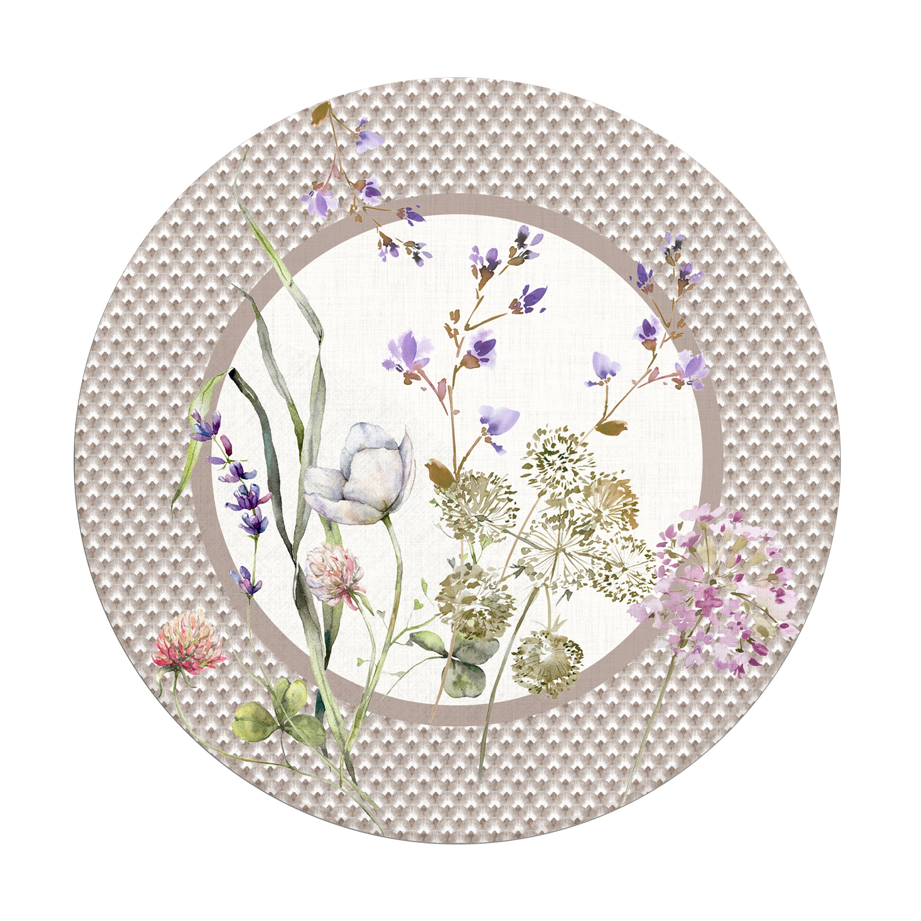 Sottopiatto rivestito Achillea Beige set da 2 pezzi