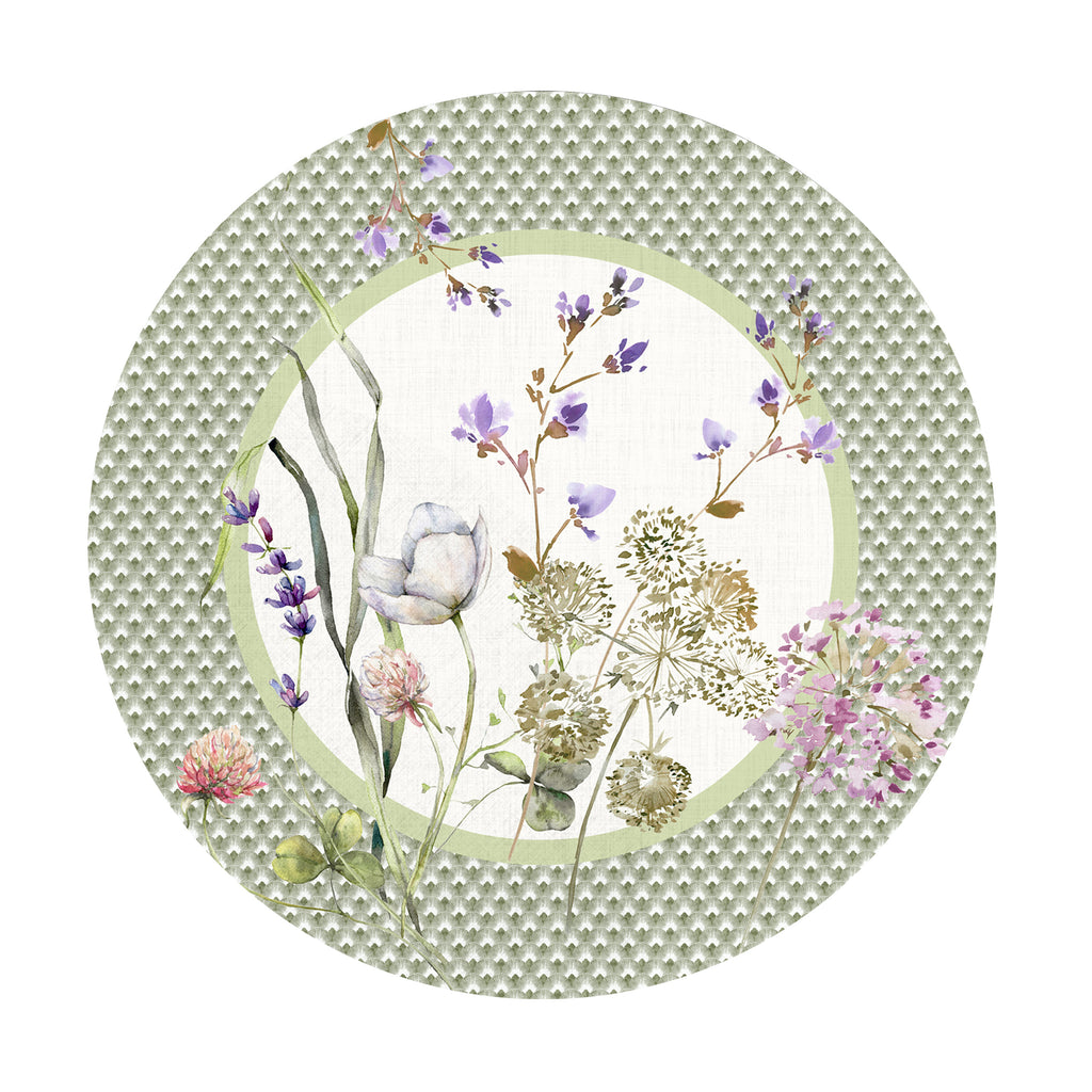 Sottopiatto rivestito Achillea Verde set da 2 pezzi