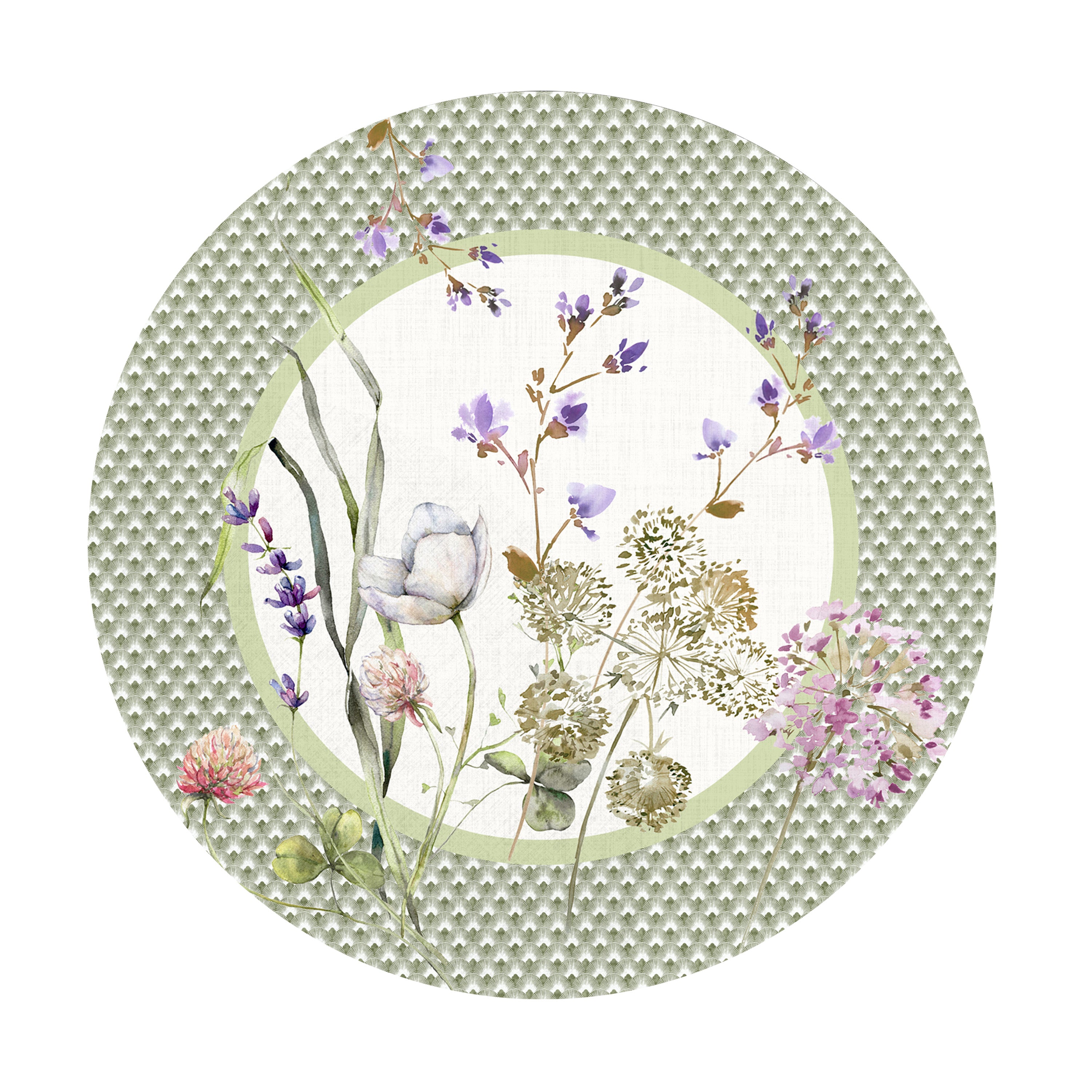 Sottopiatto rivestito Achillea Verde set da 2 pezzi