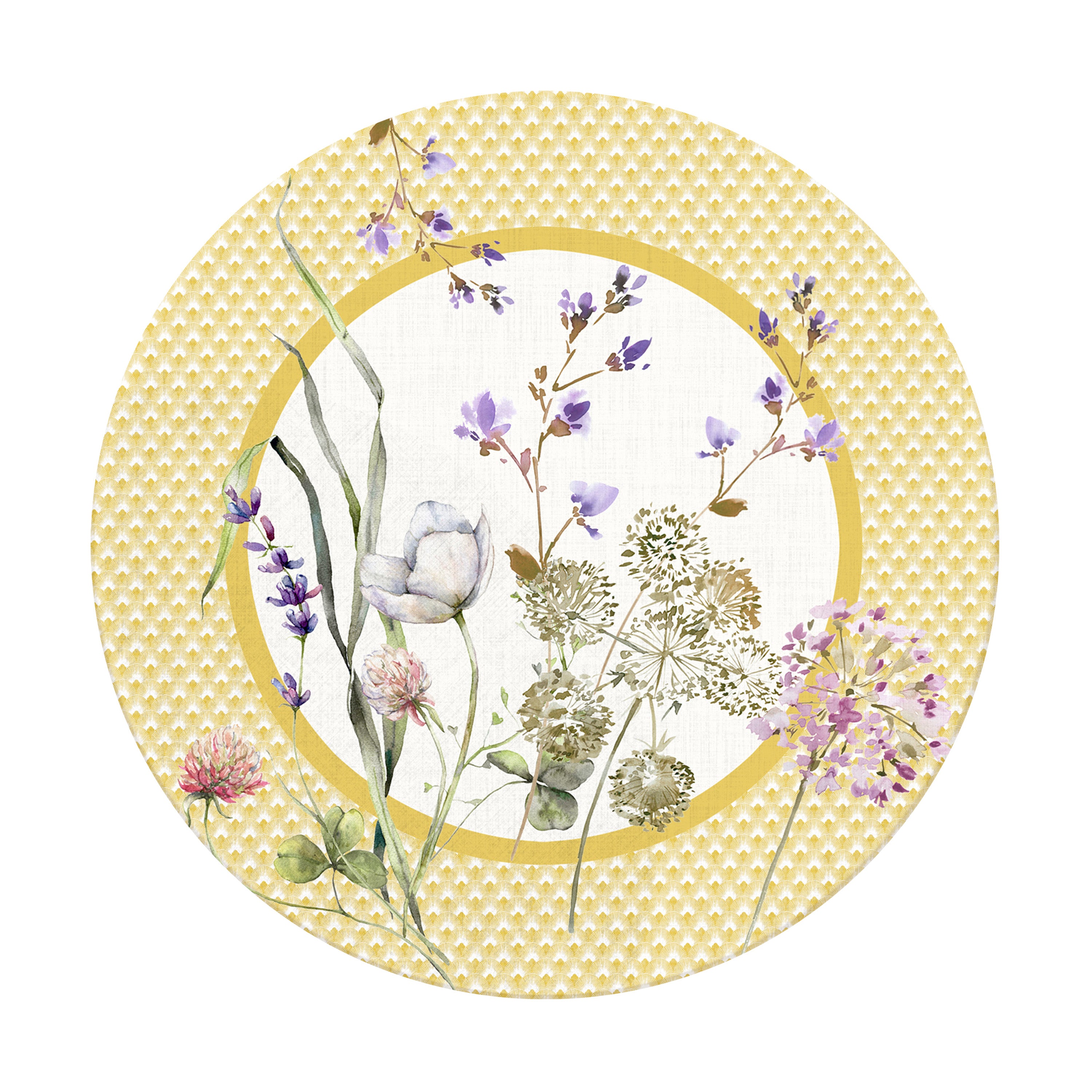 Sottopiatto rivestito Achillea Avorio set da 2 pezzi