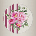 Sottopiatto rivestito Peony righe rosa fiori set da 2 pezzi