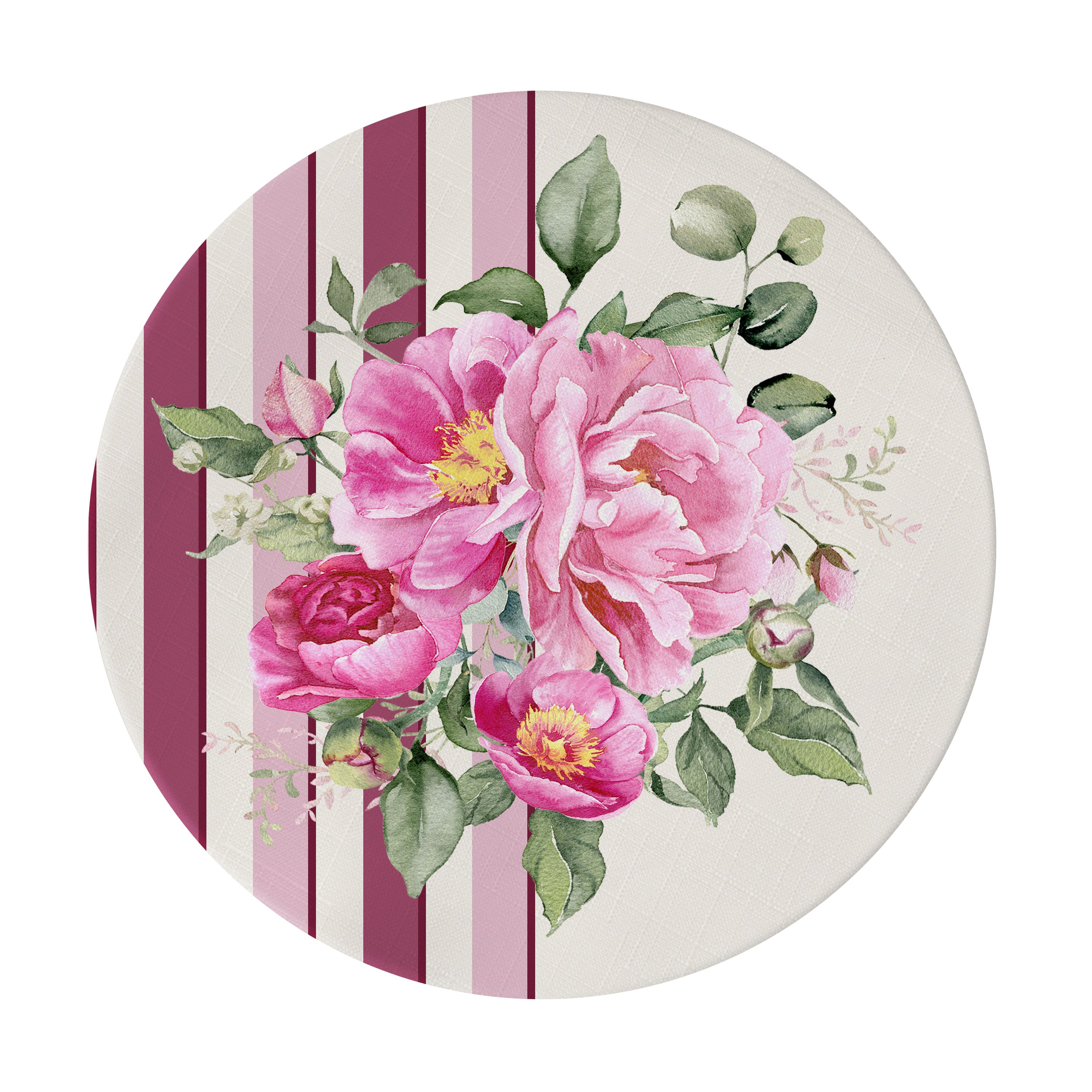 Sottopiatto rivestito Peony rosa set da 2 pezzi