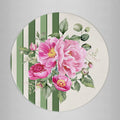 Sottopiatto rivestito Peony righe verdi fiori set da 2 pezzi