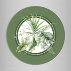 Sottopiatto rivestito Kenzia foglie verdi set da 2 pezzi