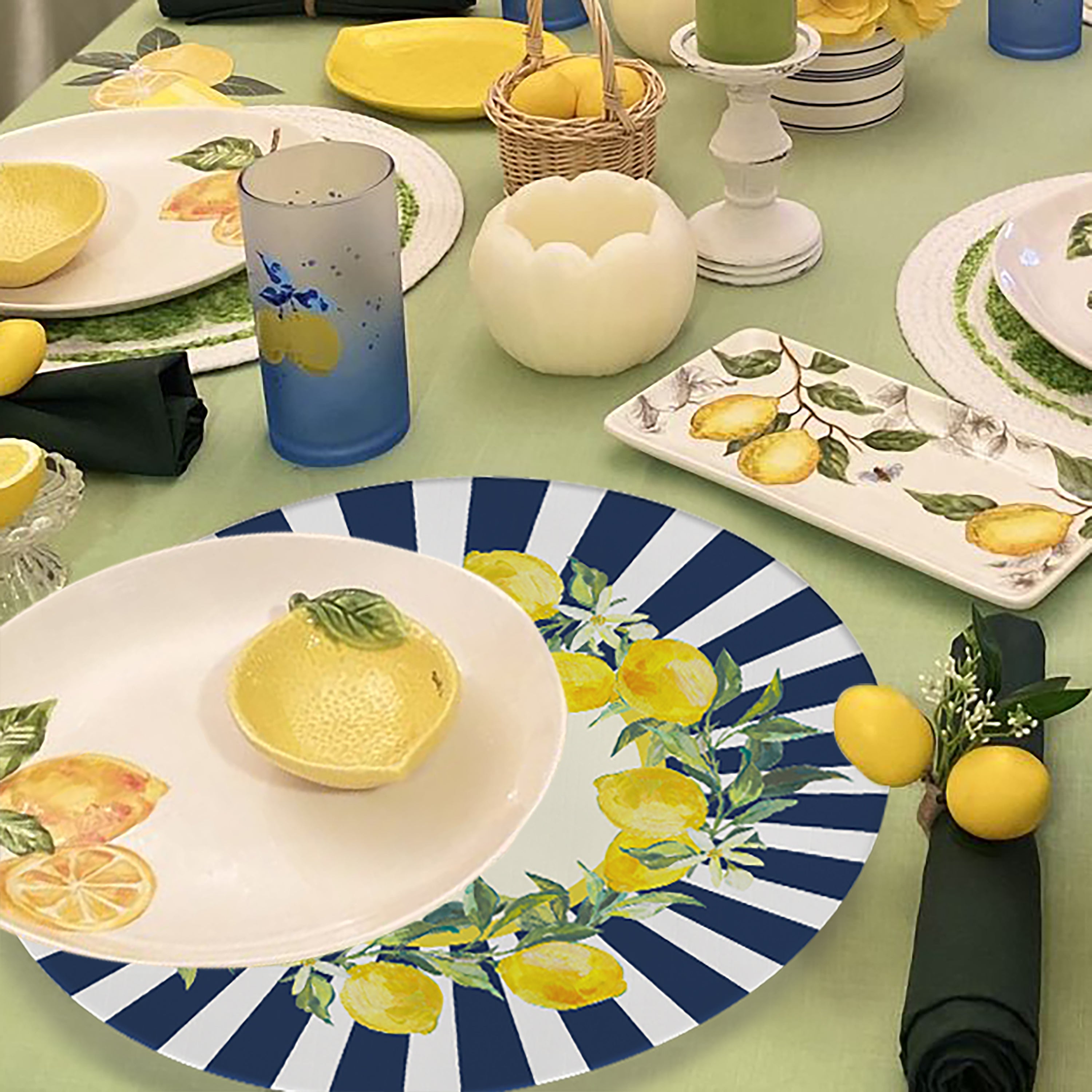 Sottopiatto rivestito Lemon set da 2 pezzi