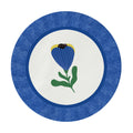 Sottopiatto rivestito Yoko fiori blu set da 2 pezzi