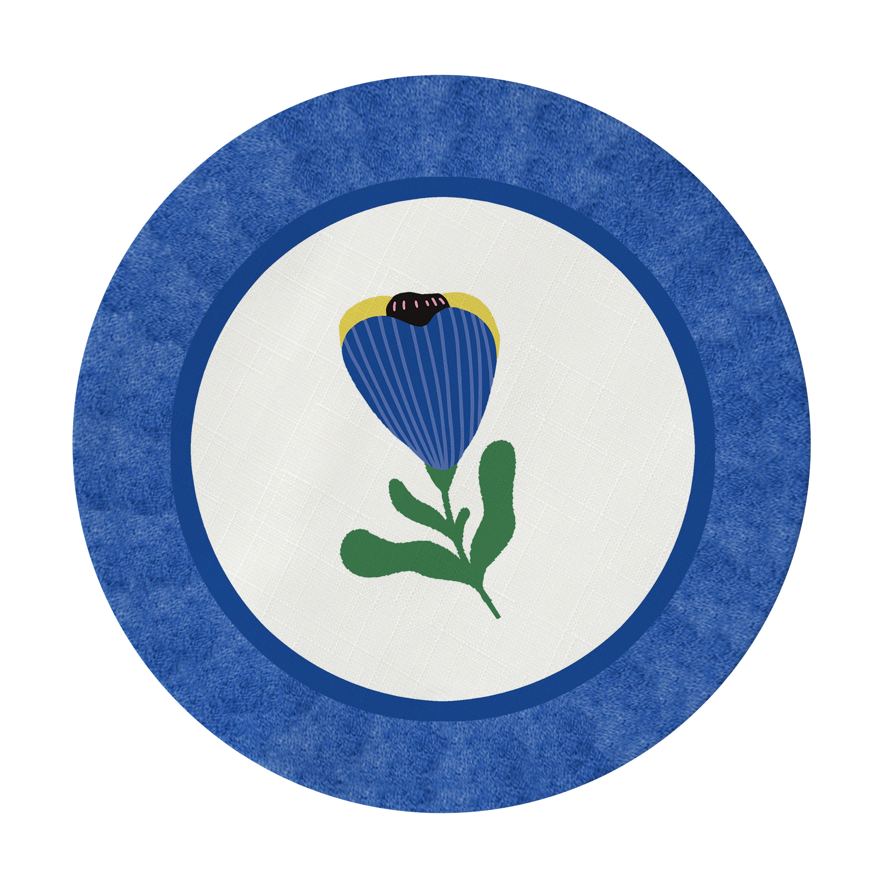 Yoko Blue Flowers Lined Placemat Set of 2